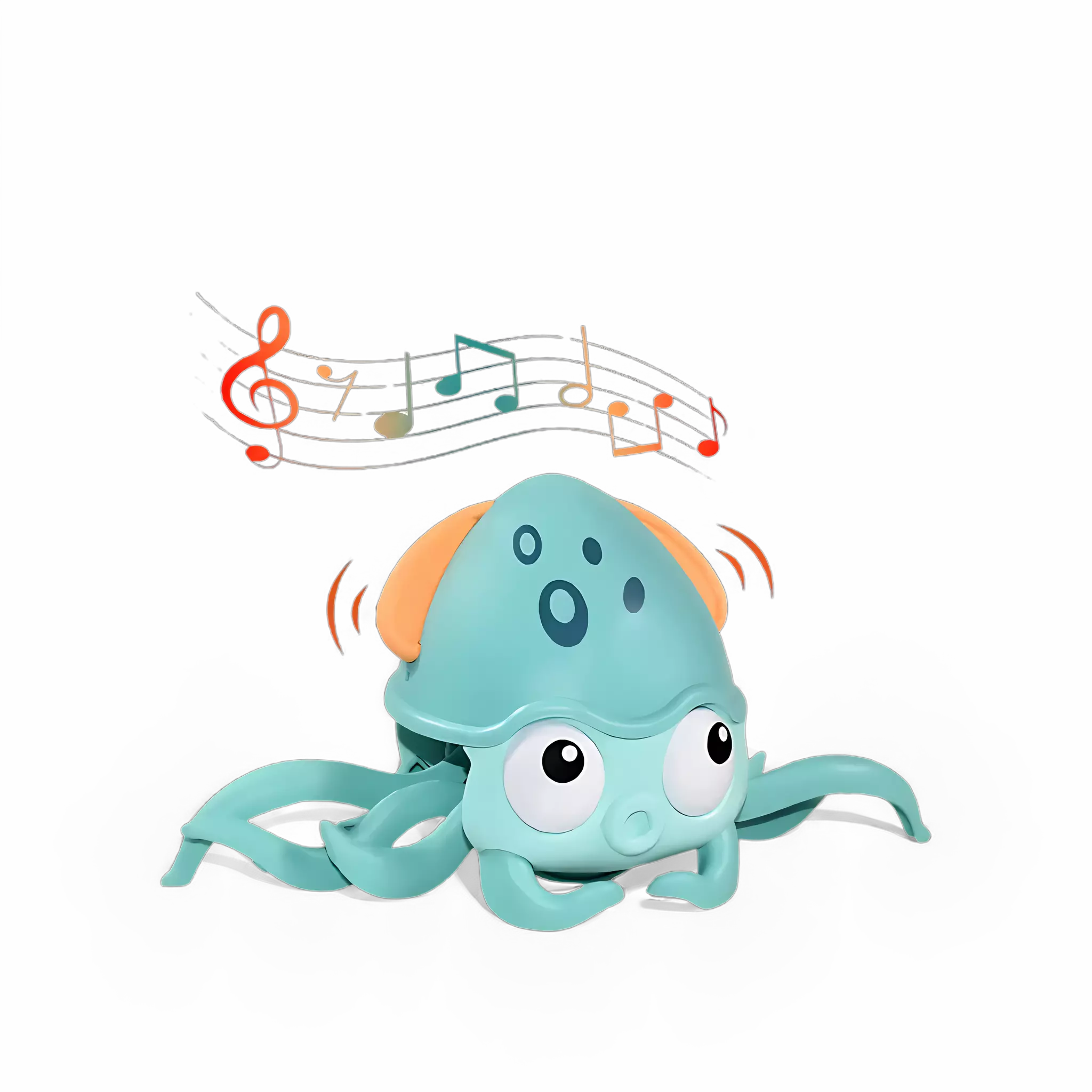 Detalhe do caranguejo que anda e desvia de obstáculos, ideal para crianças.