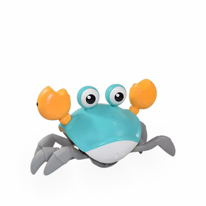 Caranguejo infantil colorido que se move automaticamente enquanto toca música.