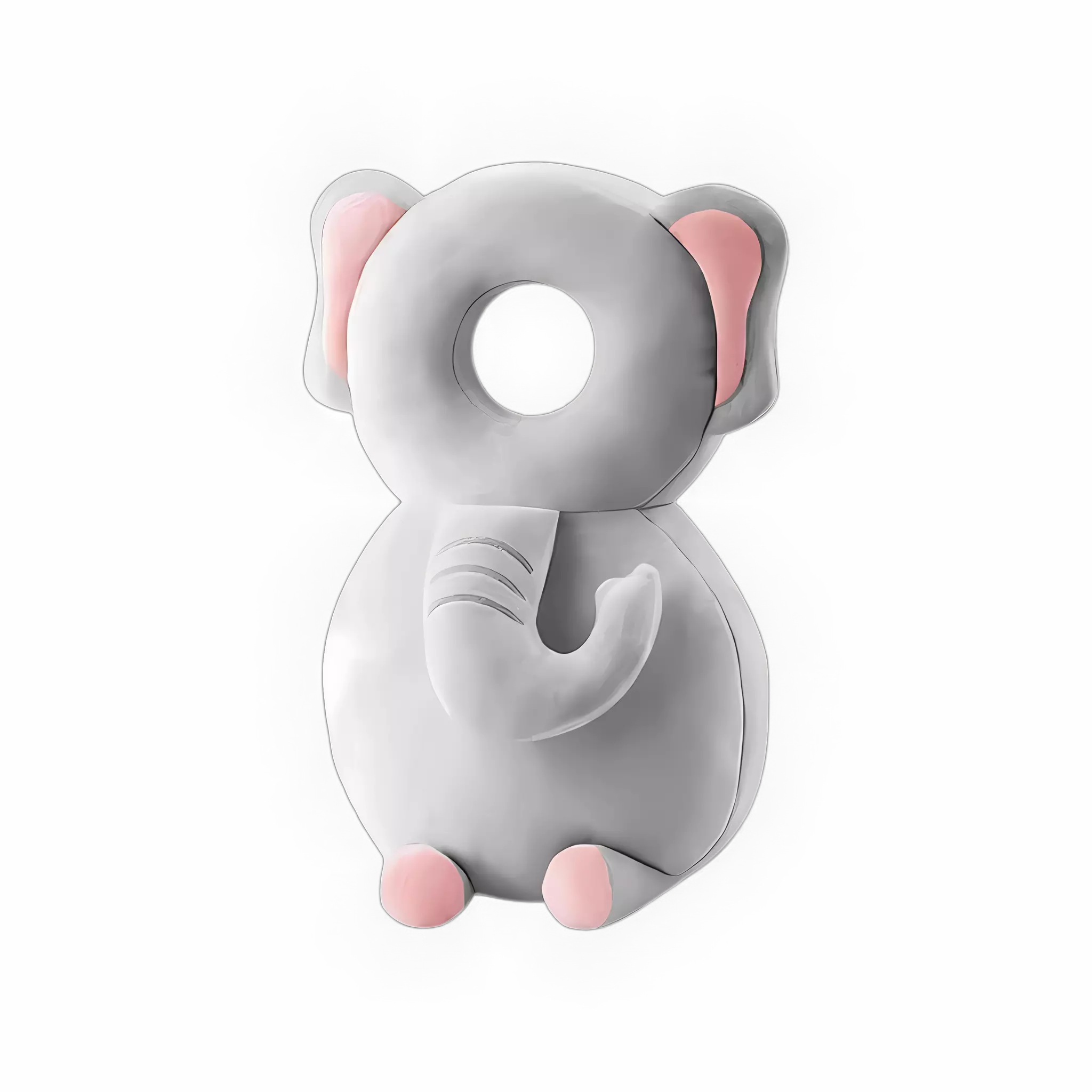 Bebê brincando com segurança enquanto usa a mochila protetora.