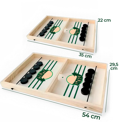 Vista superior do Tabuleiro de Batalha de Botões com peças coloridas