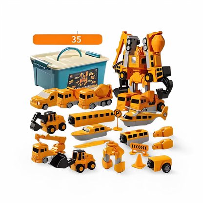 Design criativo e seguro dos robôs carros magnéticos para crianças.