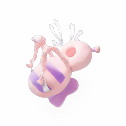 Vista traseira da mochila almofada com alças ajustáveis.