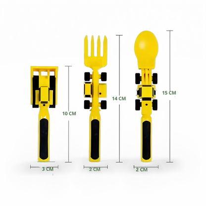 Kit de utensílios interativos incentivando a alimentação saudável