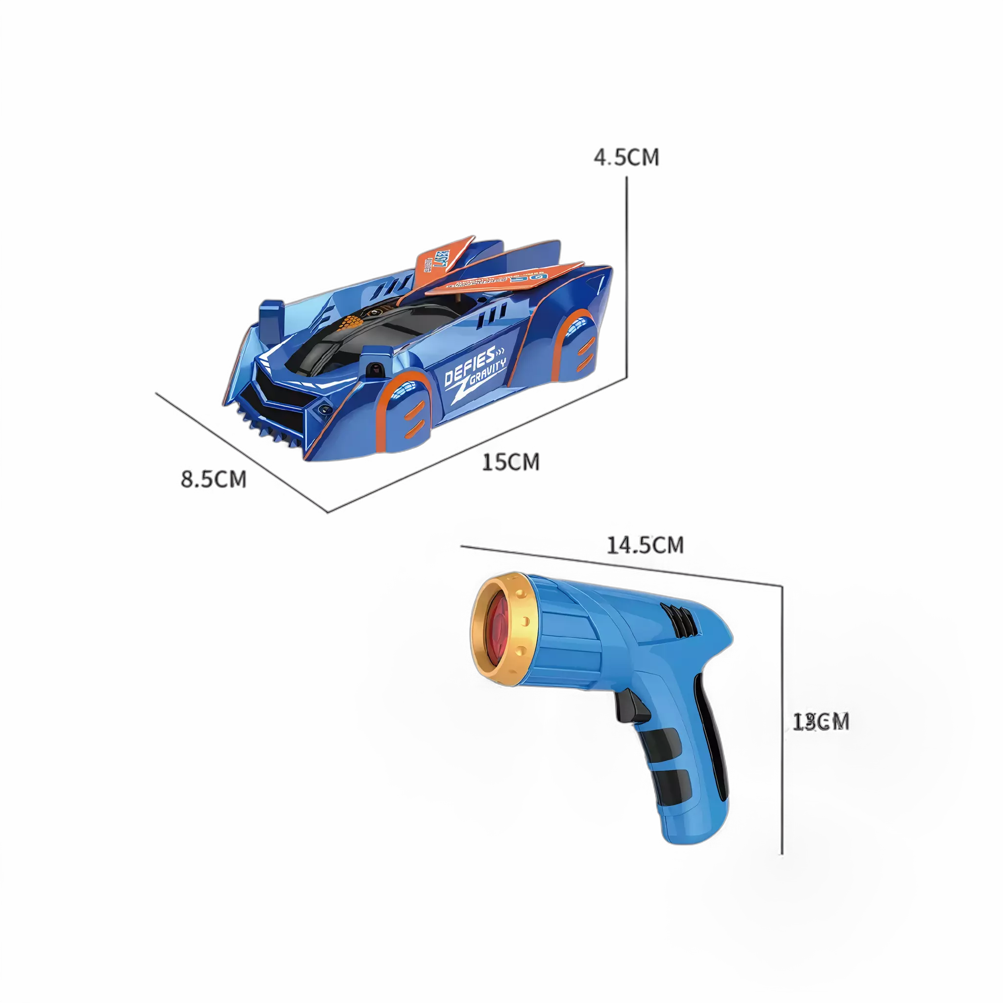Carrinho anti-gravidade executando curvas acentuadas na parede